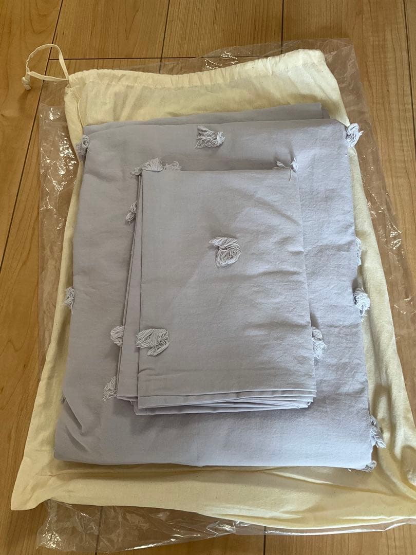 新品未使用　ジェラートピケ　掛け布団カバー　ドビードット　2点セット シングル