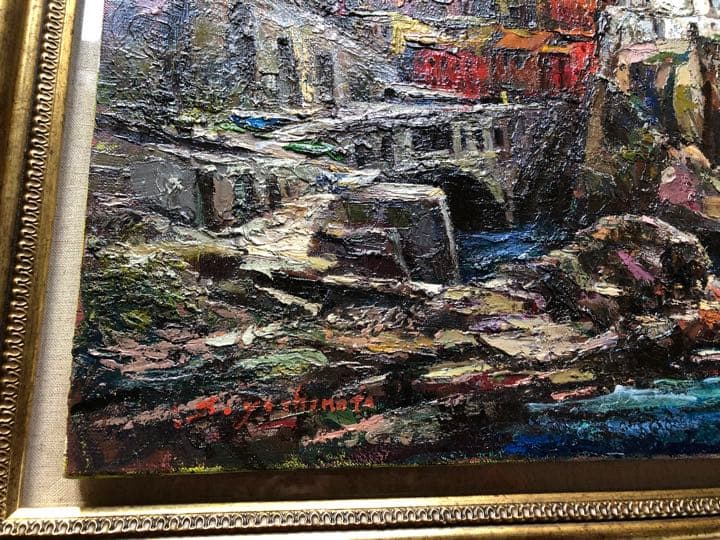 ⭐️油絵、吉本哲、チンクエッテルマナローナ、10号、2014年製作