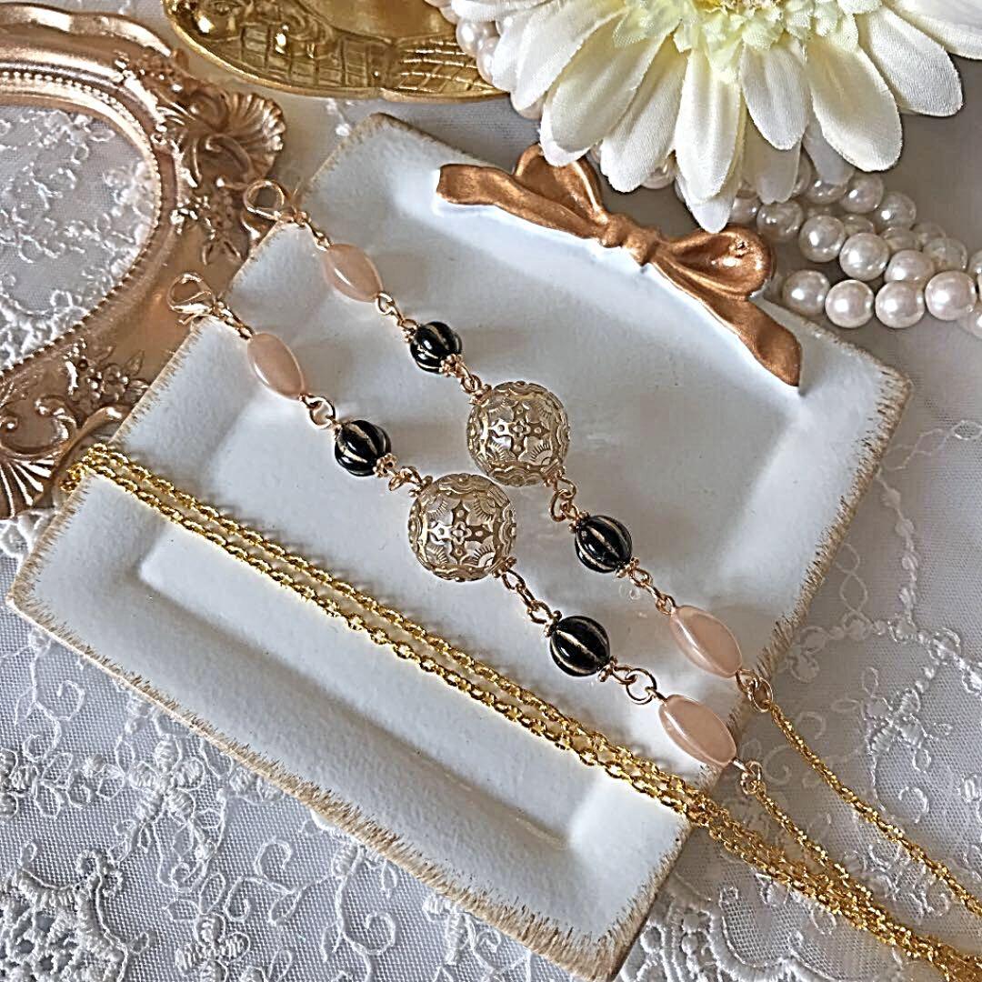 ♪487❤️ アンティーク　ビーズ　マスクチェーン　メガネチェーン　ハンドメイド