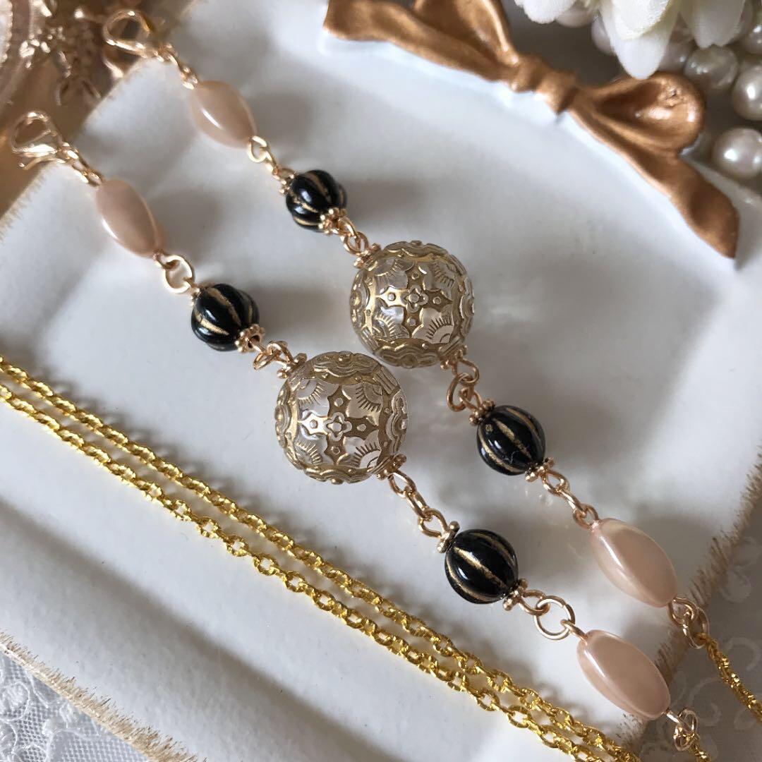 ♪487❤️ アンティーク　ビーズ　マスクチェーン　メガネチェーン　ハンドメイド