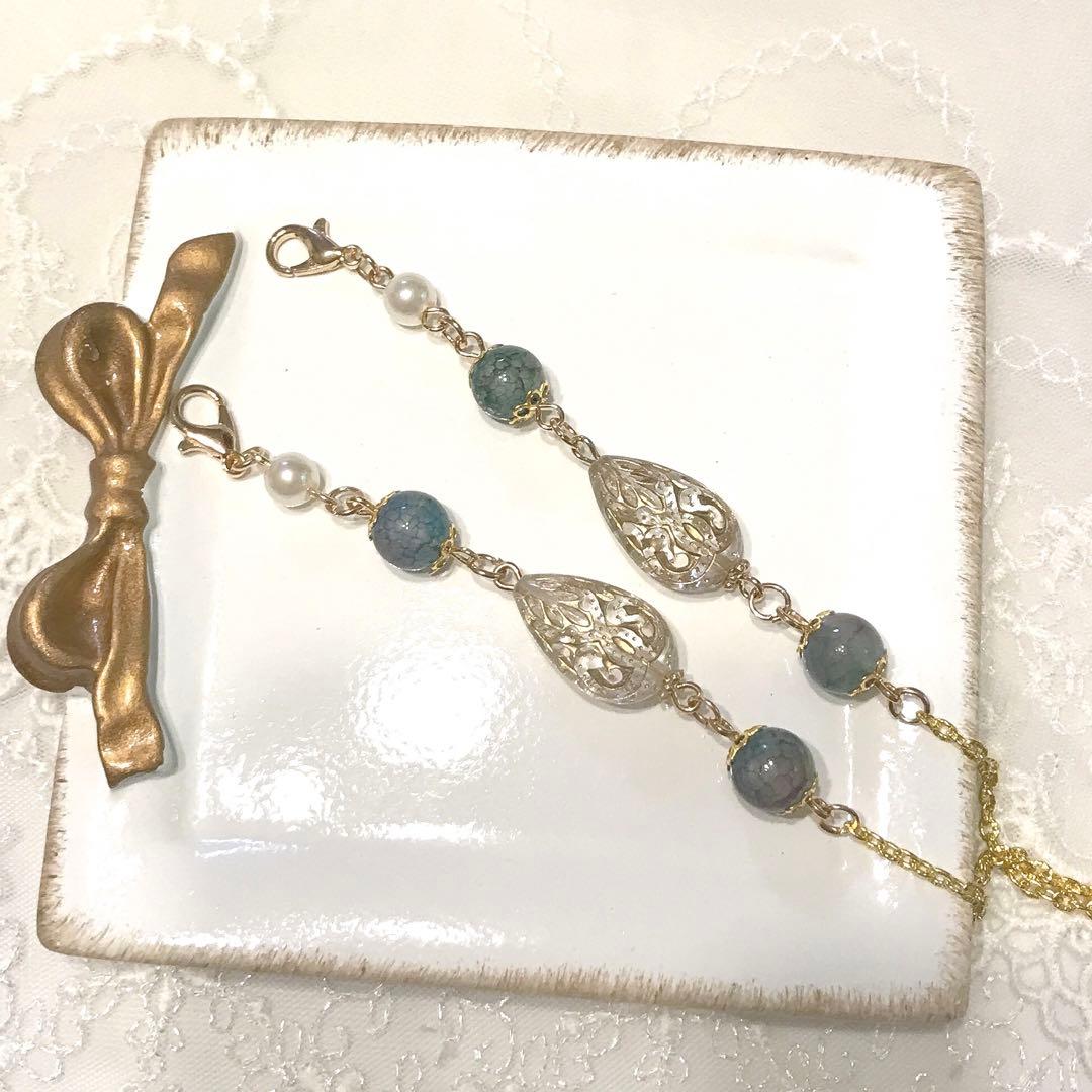 ♪487❤️ アンティーク　ビーズ　マスクチェーン　メガネチェーン　ハンドメイド