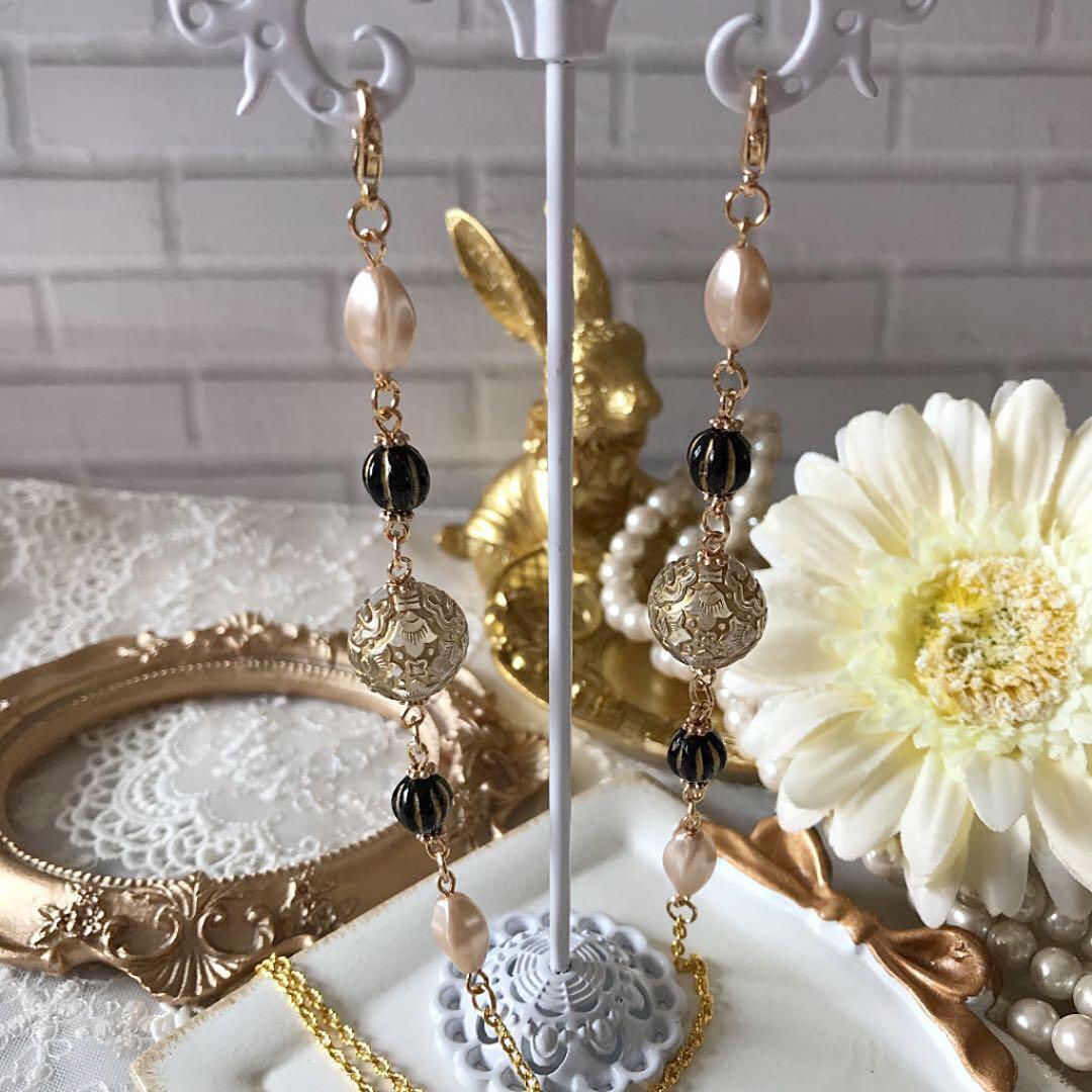 ♪487❤️ アンティーク　ビーズ　マスクチェーン　メガネチェーン　ハンドメイド