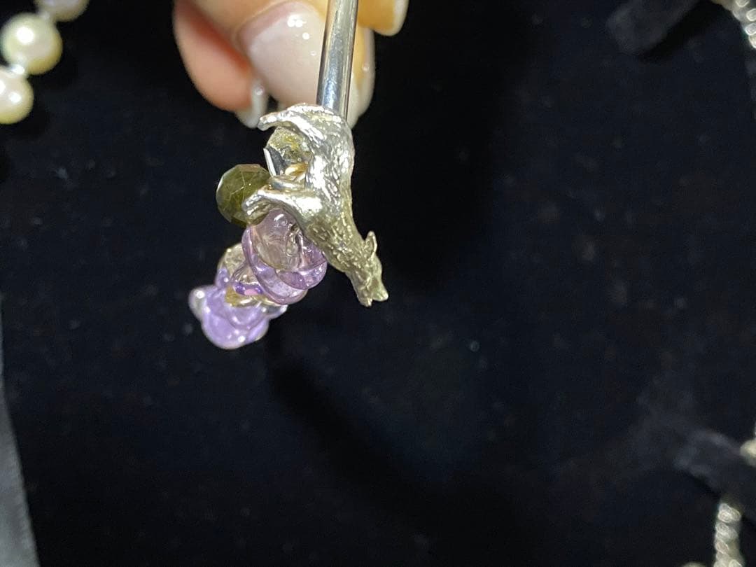 限定価格 ハンドメイド パール ネックレス ブレスレット オオカミ