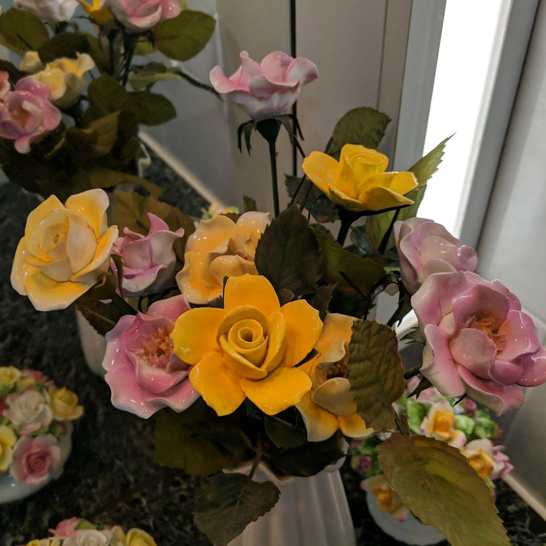 英国製陶花バラ ROYAL STRATFORD 8本＋ロイヤルダルトン2本