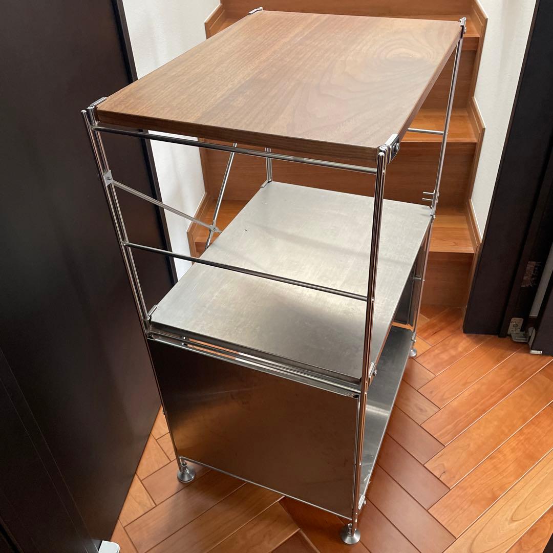 無印良品 スチール&ウォルナット ユニットシェルフ3段