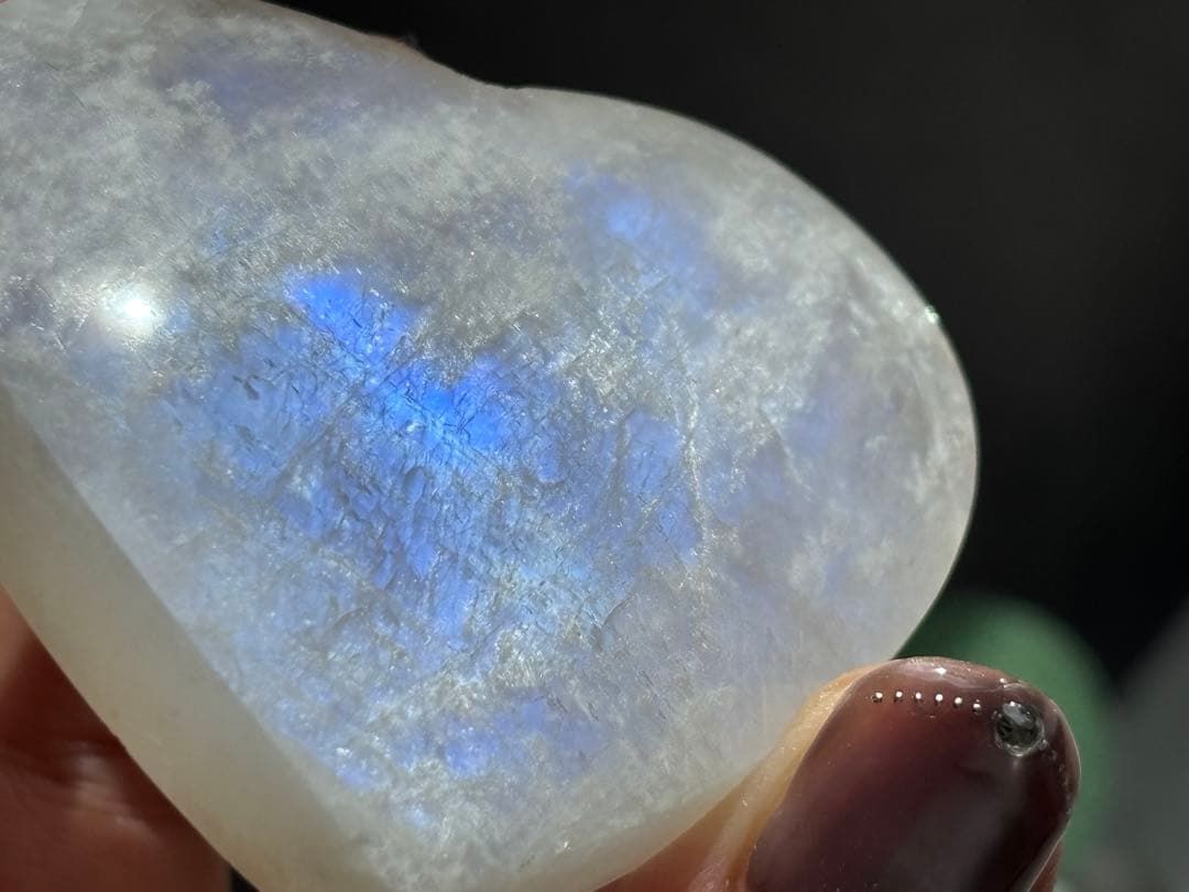 《透明感抜群♡高品質！ムーンストーン＊ハート×きらめくブルーフラッシュ》