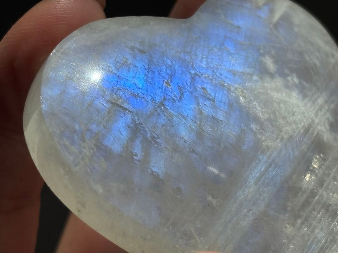 《透明感抜群♡高品質！ムーンストーン＊ハート×きらめくブルーフラッシュ》