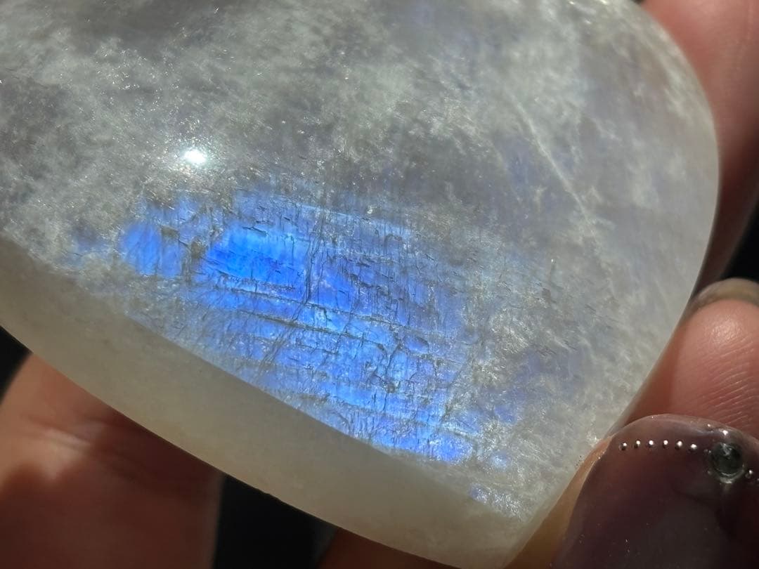 《透明感抜群♡高品質！ムーンストーン＊ハート×きらめくブルーフラッシュ》