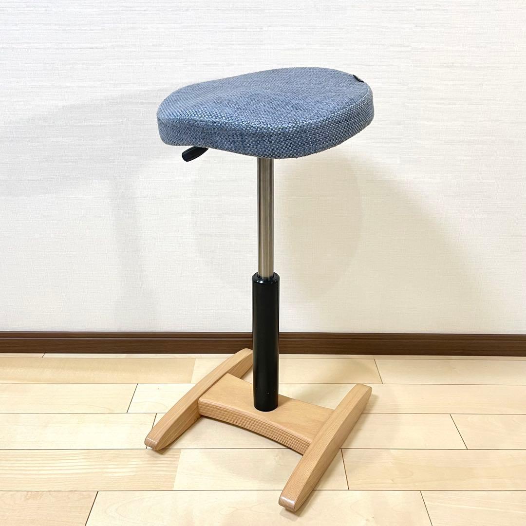 バランスラボ バランスチェア バランスシナジー 織柄ブルー 中古品