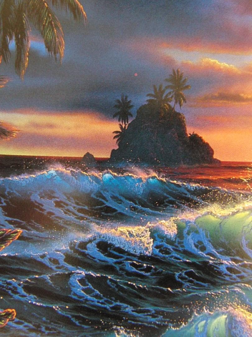 クリスチャン・ラッセン、【ハワイアン　ドーン】、希少な額装用画集より