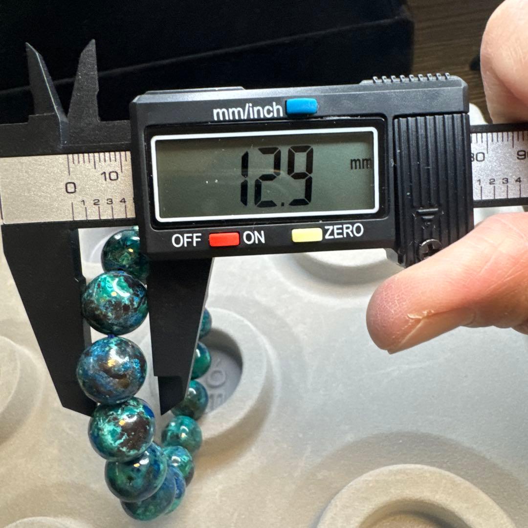 【値下げ中】【高品質】クリソコラ　ブレスレット　12.9mm