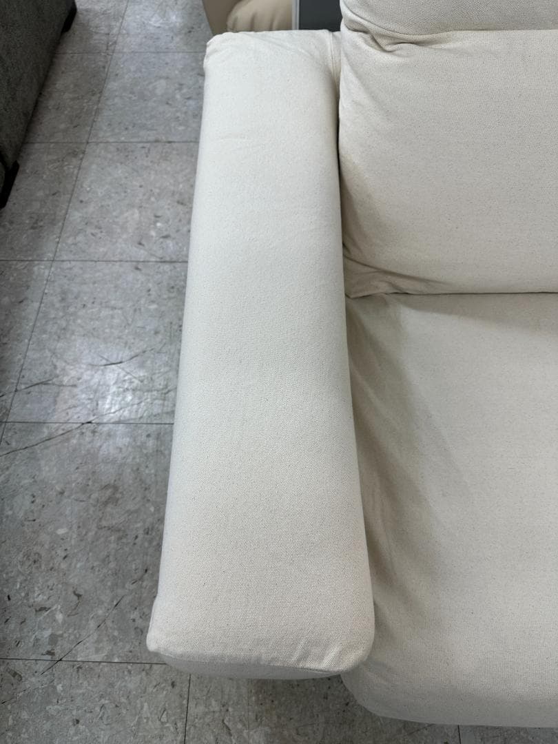 無印良品　2人掛けソファ　フェザーポケットコイル　ホワイト