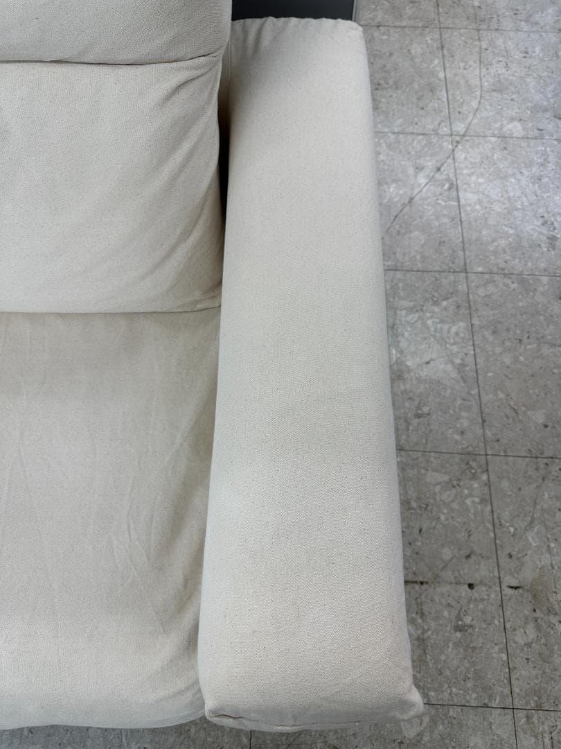 無印良品　2人掛けソファ　フェザーポケットコイル　ホワイト