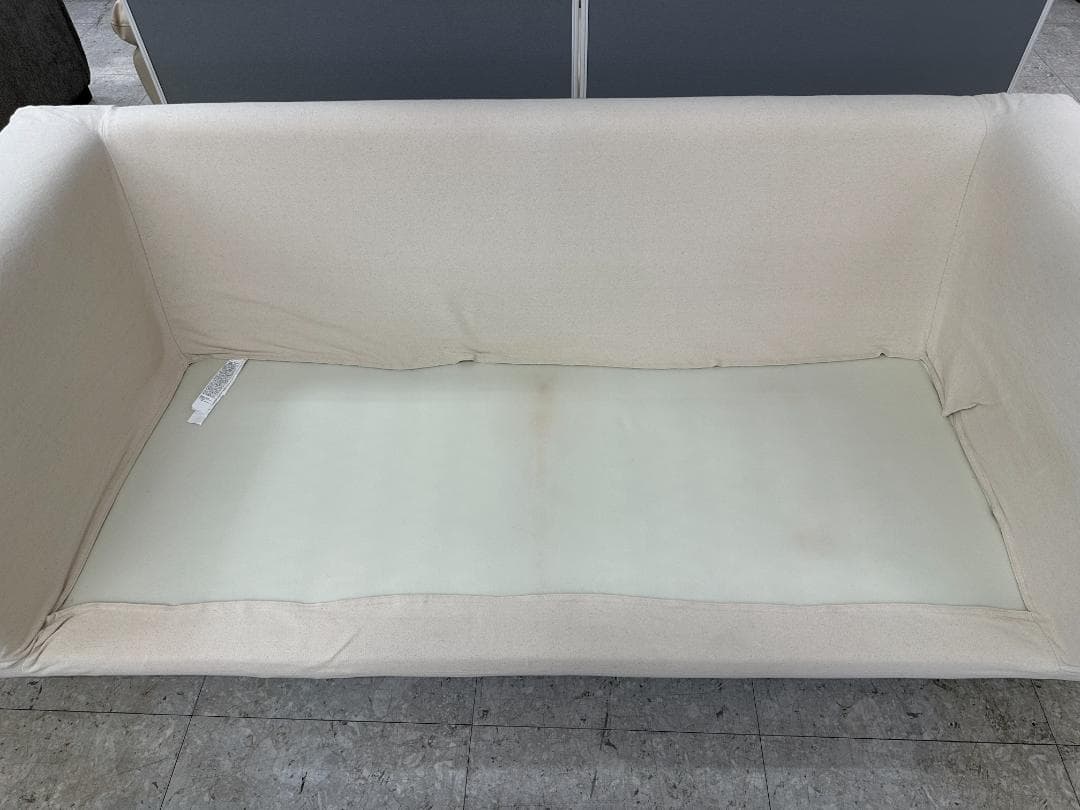無印良品　2人掛けソファ　フェザーポケットコイル　ホワイト