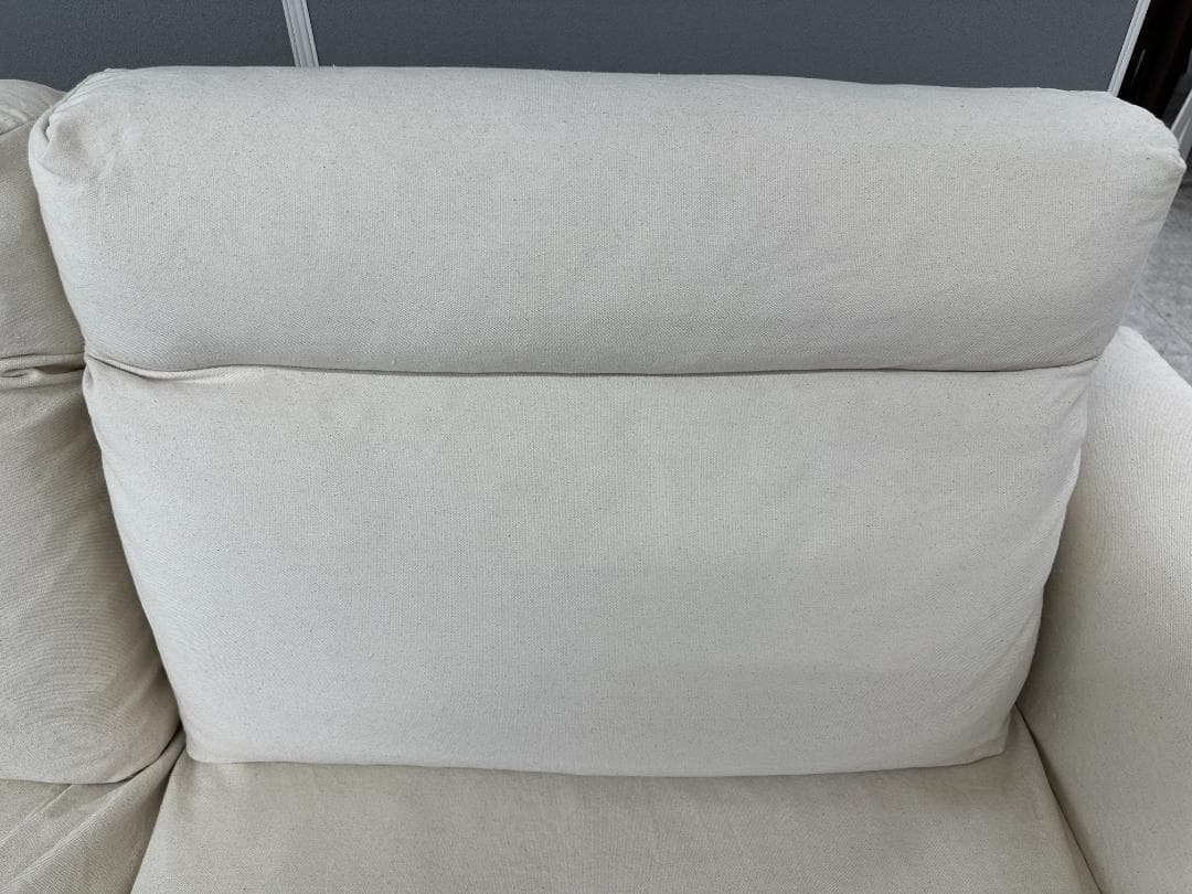 無印良品　2人掛けソファ　フェザーポケットコイル　ホワイト