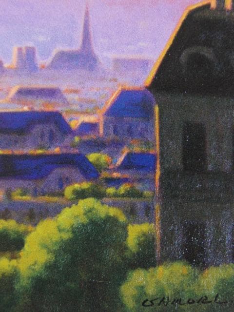 大森祥吾、【パリ残照（モンマルトル遠望）】、希少な大判額装用画集より