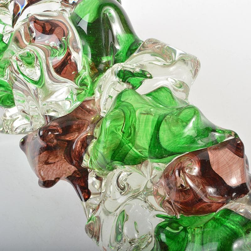 ガラス造形作家 イワタルリ 岩田瑠璃 ガラス器 花瓶 共箱 D R7497B