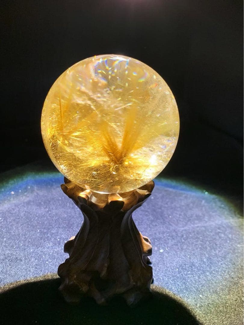 ⭐︎【極上品】ゴールド ルチル クオーツ 置物 65.5mm - メルカリ
