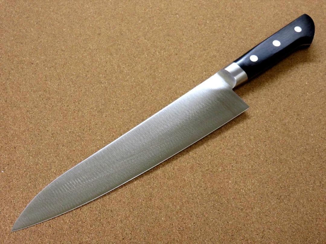 関の刃物 牛刀 240mm 正広 MV鋼 モリブデン 口金 肉切り 本職用洋包丁