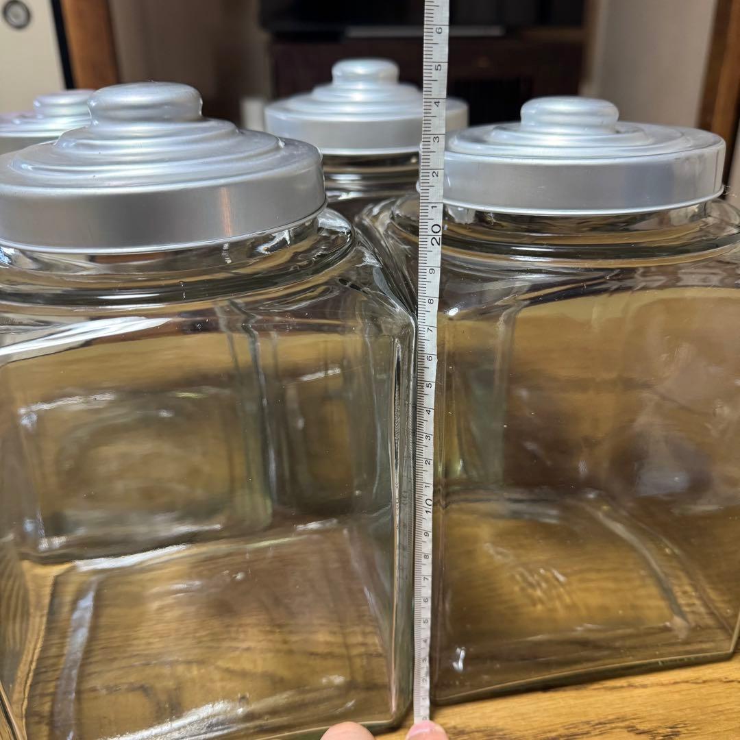レトロ ガラス瓶 未使用品 アルミ蓋 アンティーク 駄菓子屋 4個セット