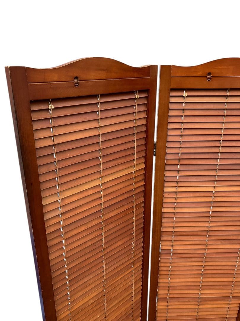 パーテーション ウッド 3連 ブラインド ルーバー 間仕切り 衝立 折りたたみ式