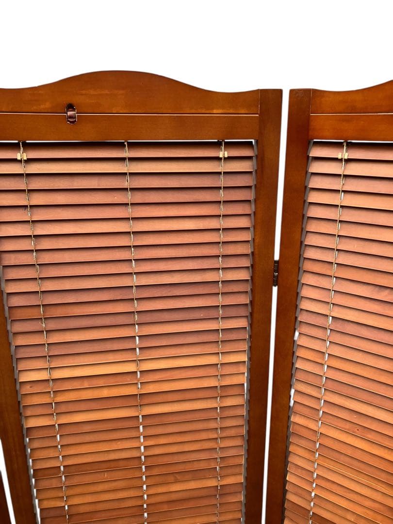 パーテーション ウッド 3連 ブラインド ルーバー 間仕切り 衝立 折りたたみ式