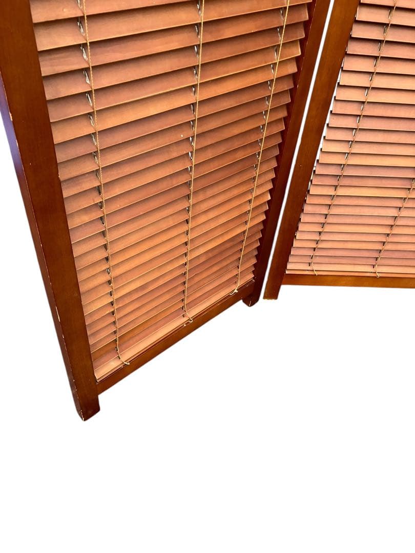 パーテーション ウッド 3連 ブラインド ルーバー 間仕切り 衝立 折りたたみ式