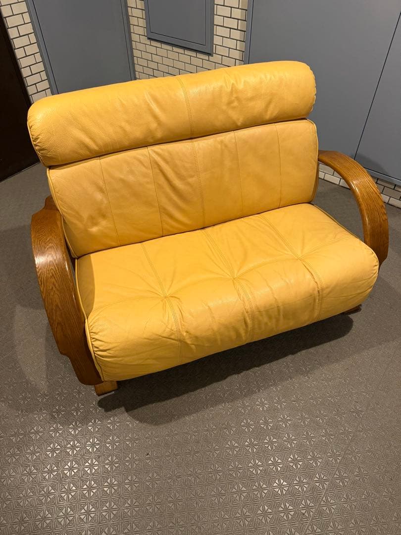 浜本工芸　高級本革仕様／2人掛けソファー