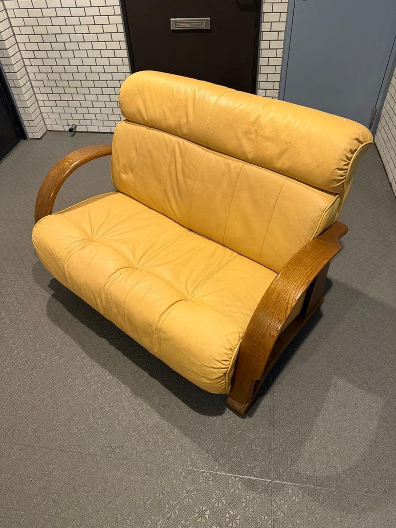 浜本工芸　高級本革仕様／2人掛けソファー