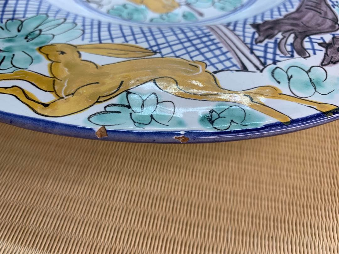 アンティーク/イングリッシュデルフトの31cm大皿