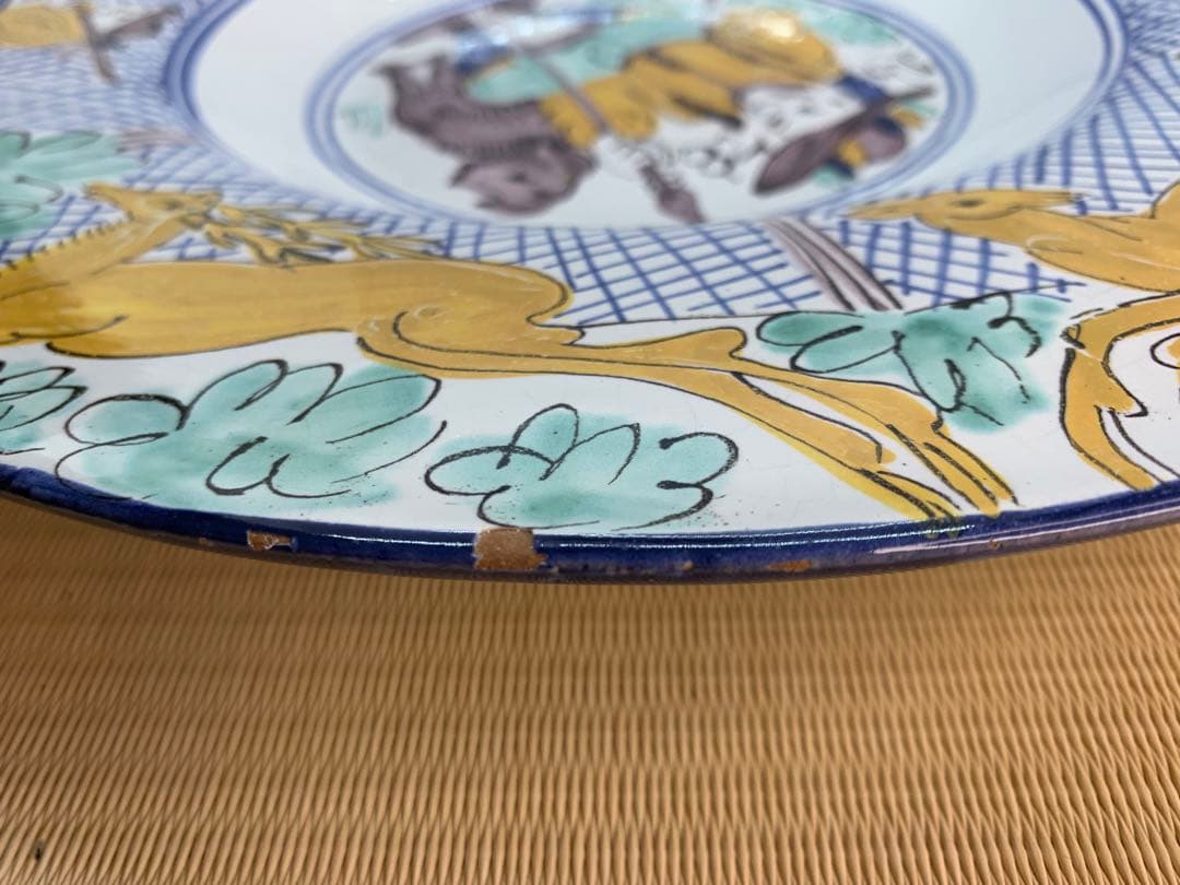 アンティーク/イングリッシュデルフトの31cm大皿