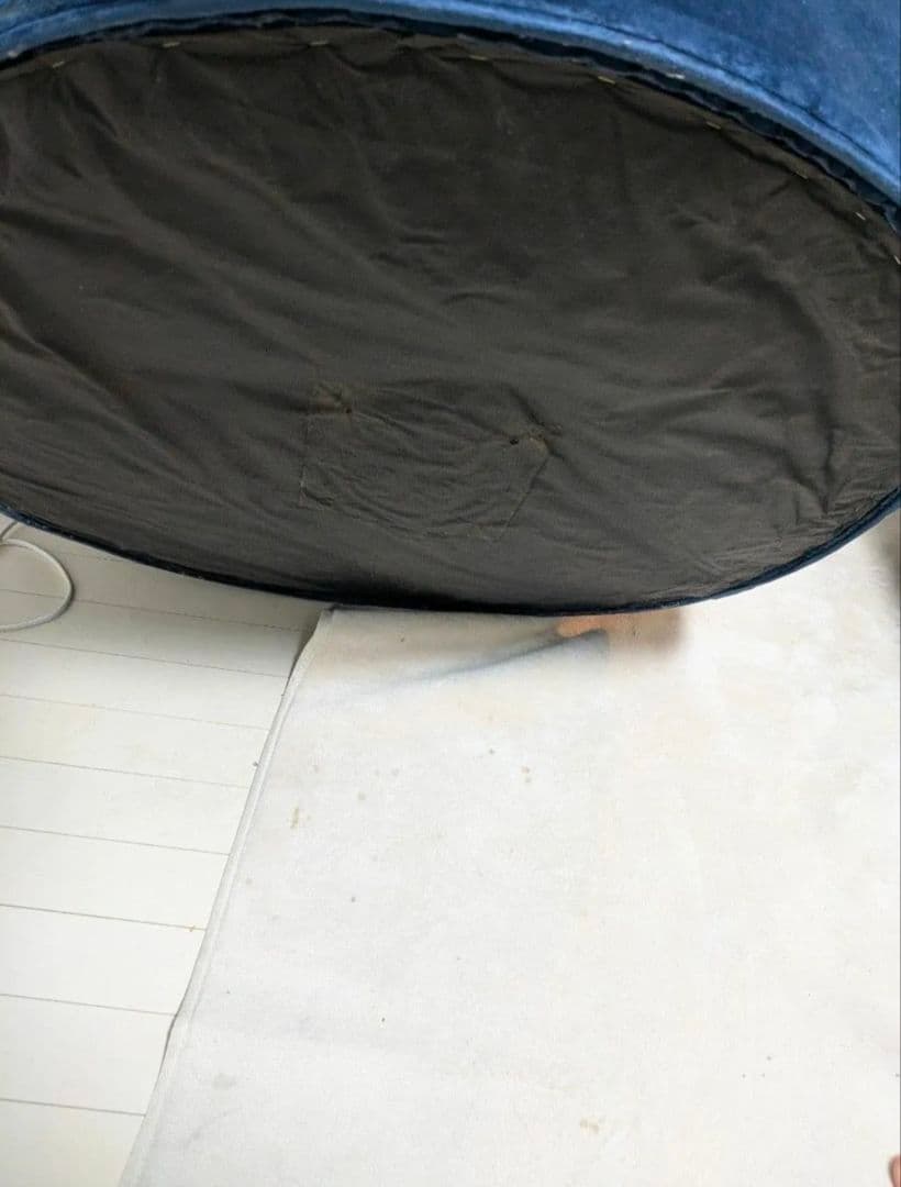 ネイビー ベロア 円形ソファ