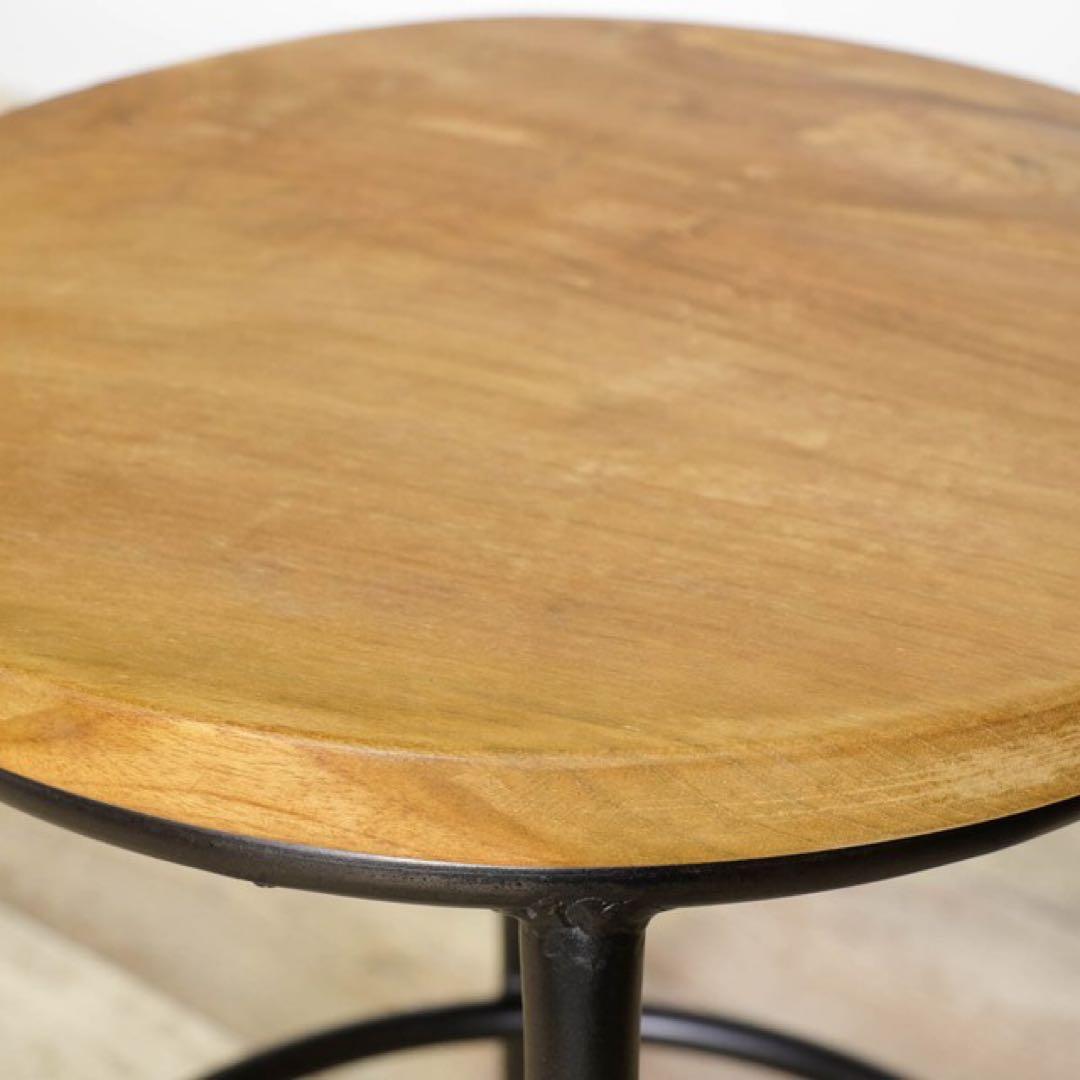 G新品 北欧 カントリー サイドテーブル 飾り棚 スタンド アイアン ナチュラル