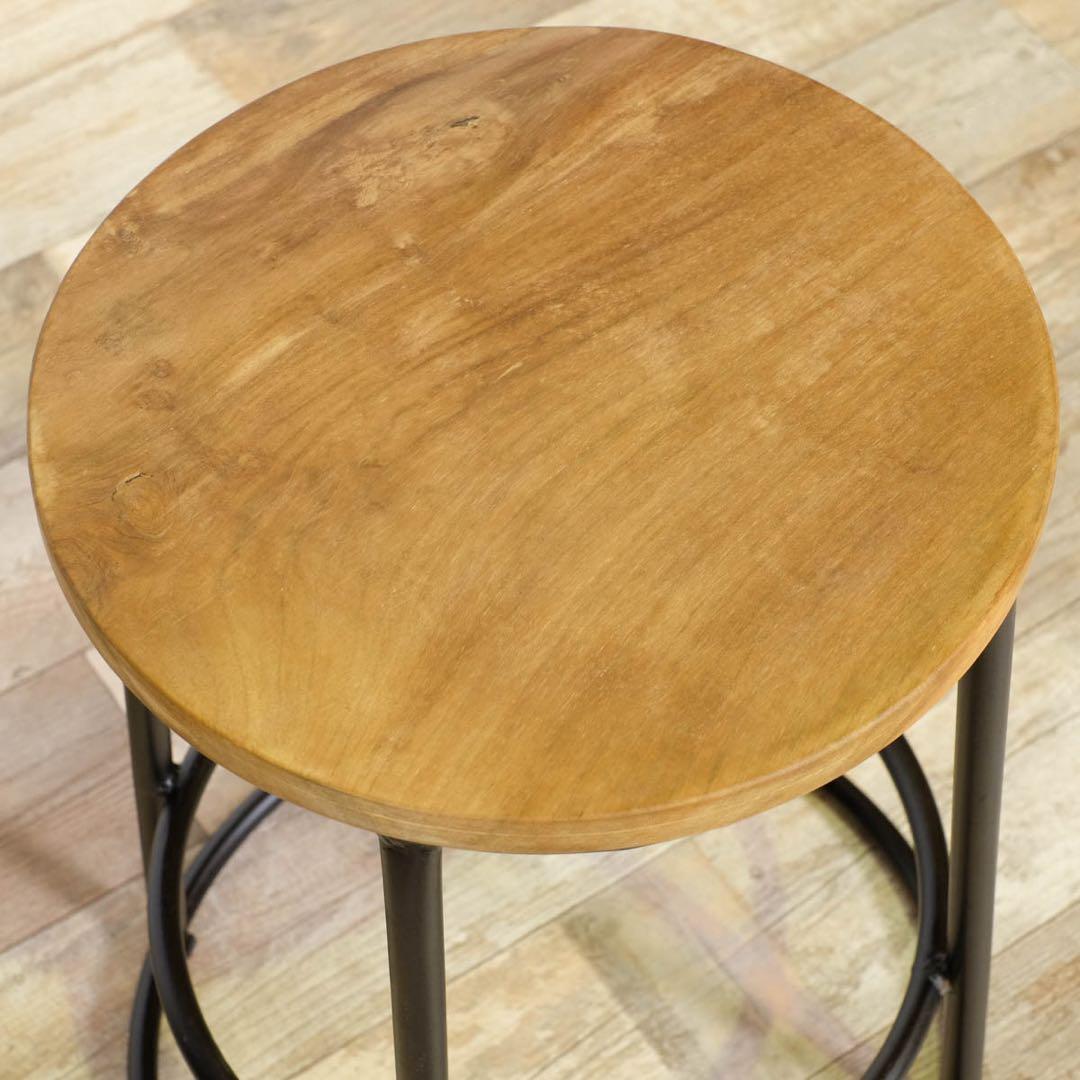 G新品 北欧 カントリー サイドテーブル 飾り棚 スタンド アイアン ナチュラル