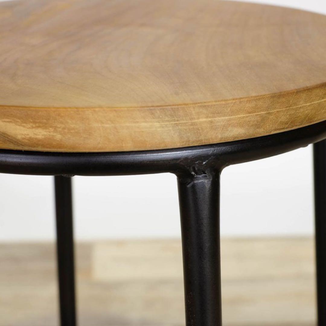 G新品 北欧 カントリー サイドテーブル 飾り棚 スタンド アイアン ナチュラル