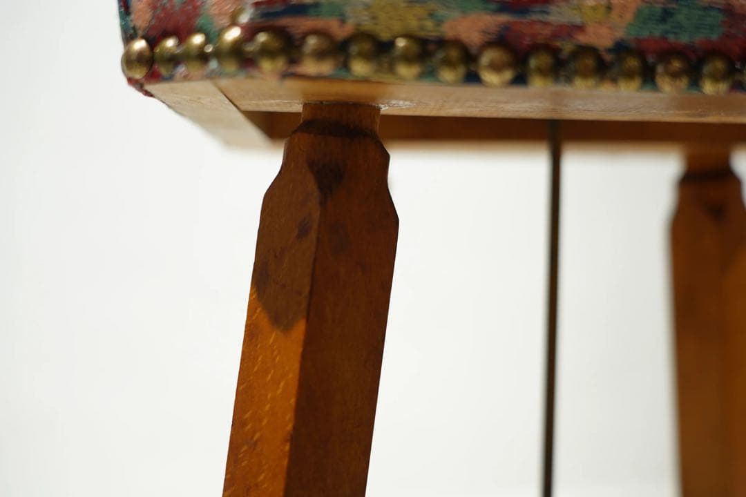 スツール　japan vintage　古木　レトロ　昭和初期　椅子　刺繍