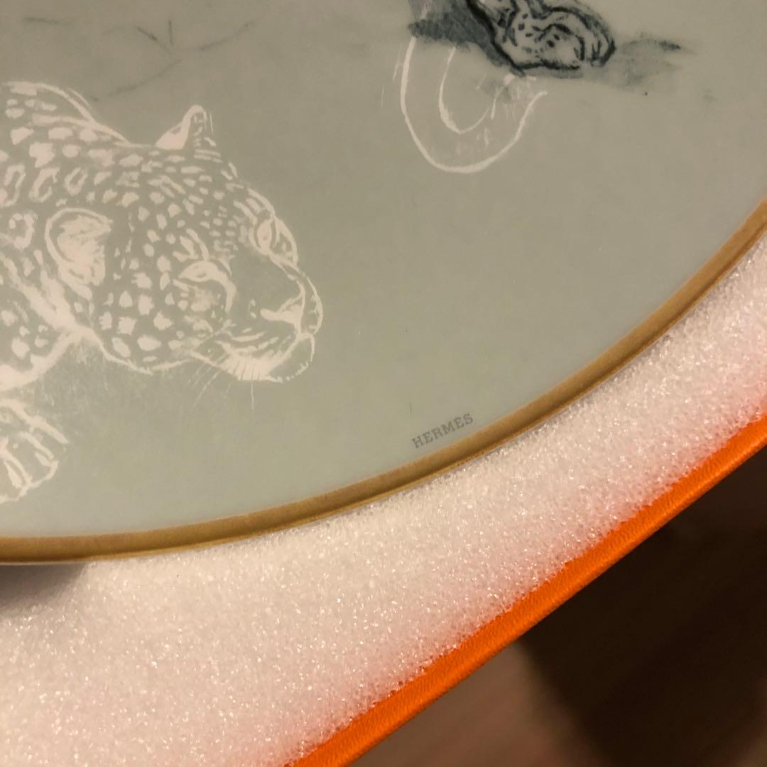 未使用保管品エルメス赤道直下のスケッチ　21cm ジャガープレート箱付き「2枚」