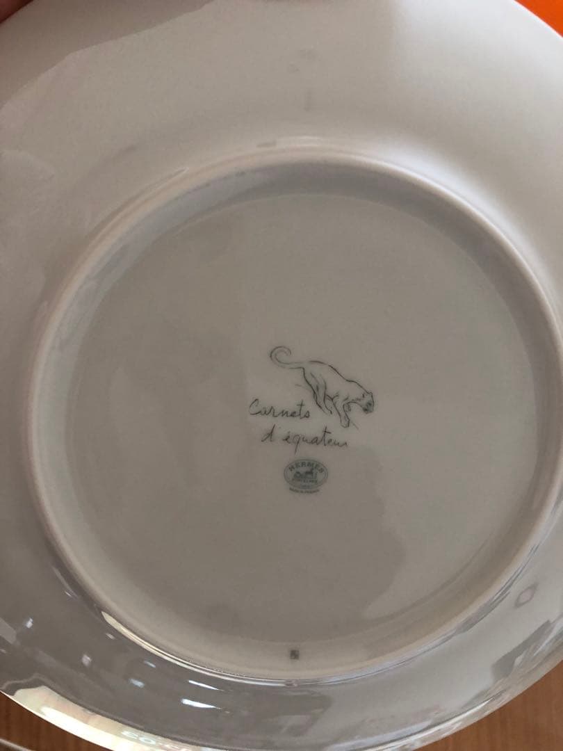 未使用保管品エルメス赤道直下のスケッチ　21cm ジャガープレート箱付き「2枚」