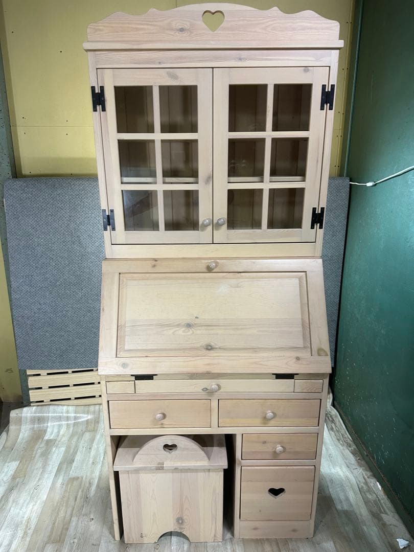 木製デスク 収納ボックス付き