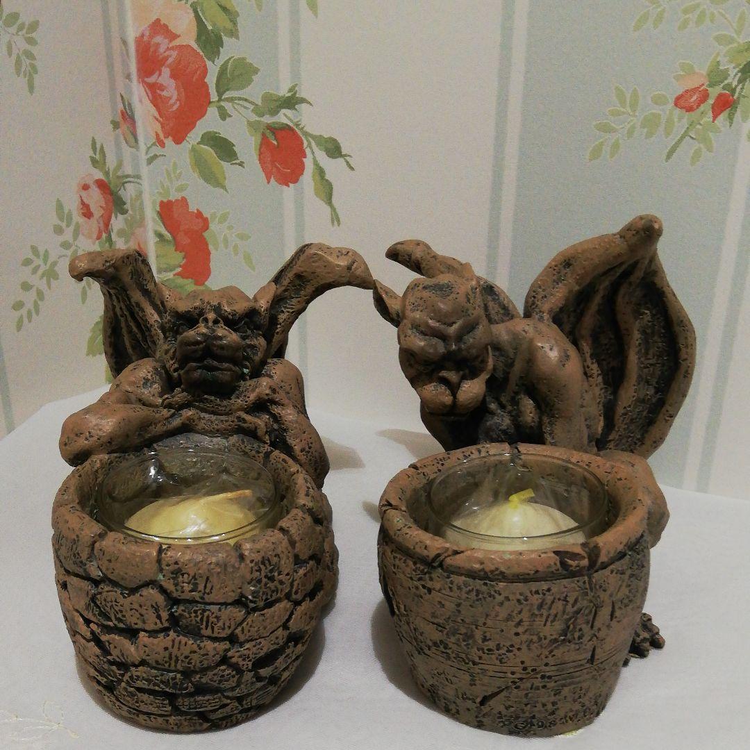 ガーゴイル キャンドル ホルダー2個セット