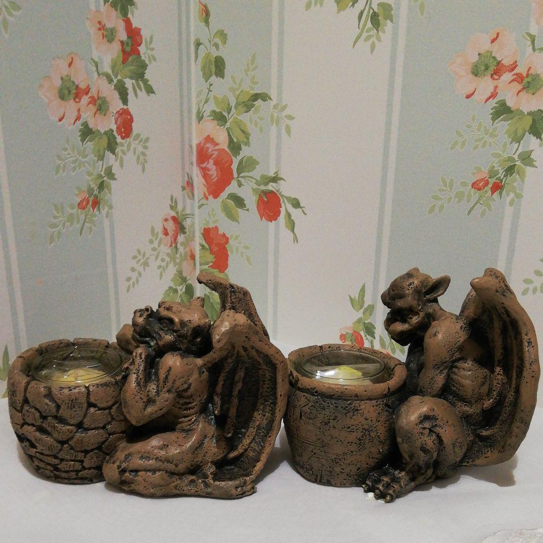 ガーゴイル キャンドル ホルダー2個セット