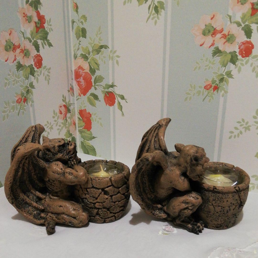 ガーゴイル キャンドル ホルダー2個セット