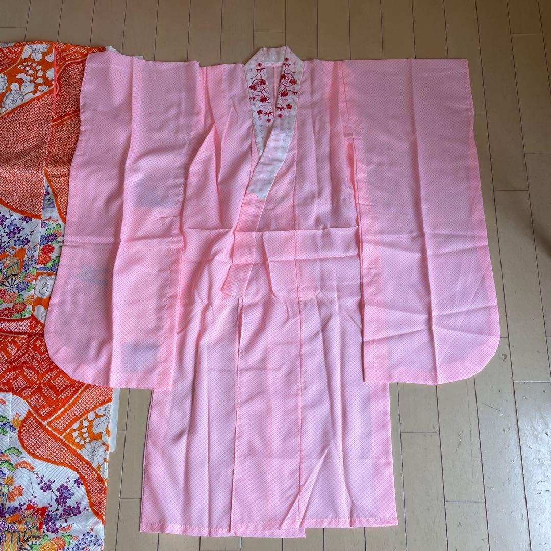 七五三　着物セット オレンジ ７歳　七歳　女の子