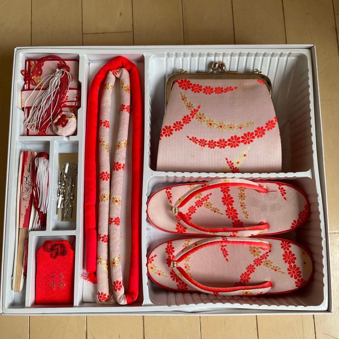 七五三　着物セット オレンジ ７歳　七歳　女の子