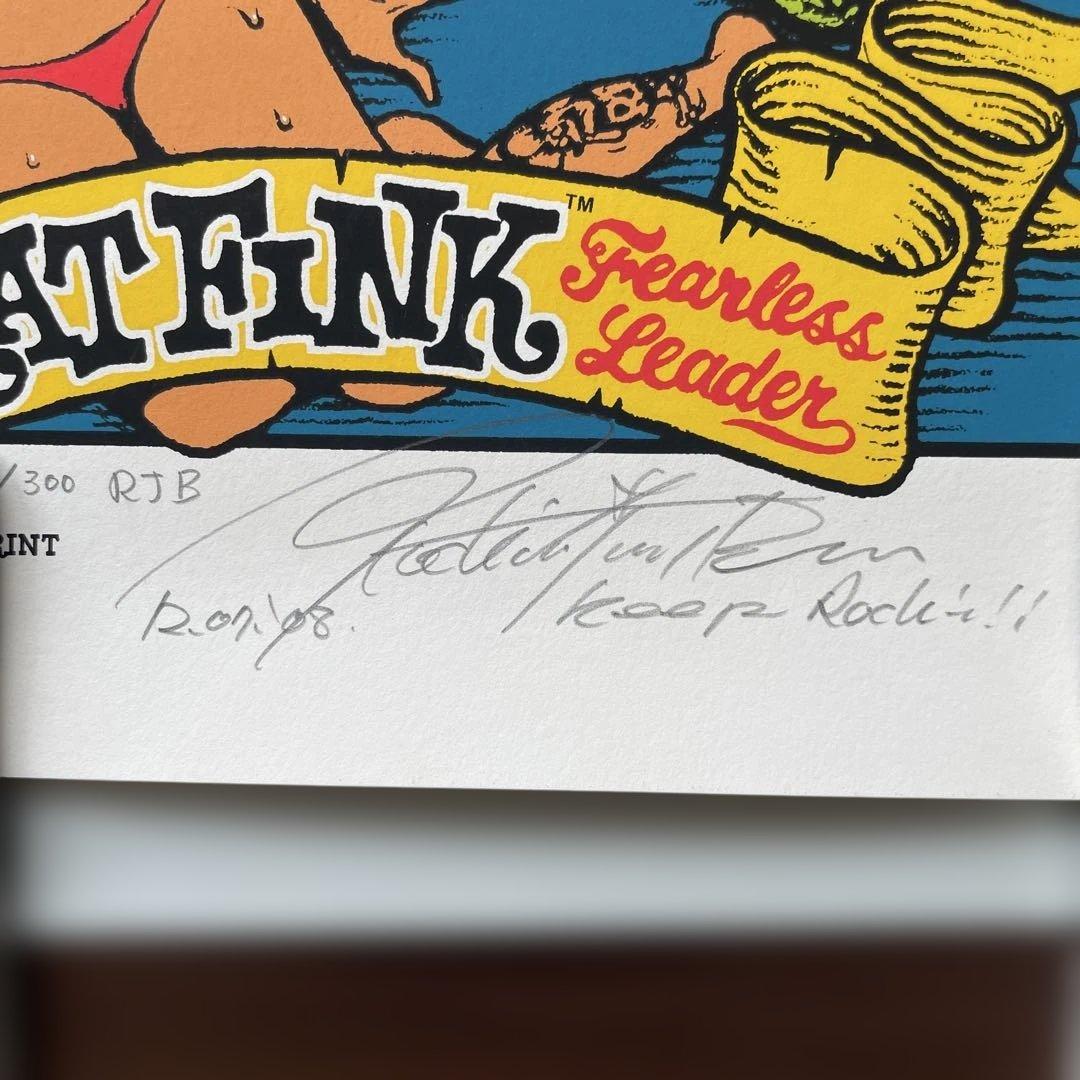 ロッキンジェリービーン ポスター 直筆サイン入り RATFINK 水着ver