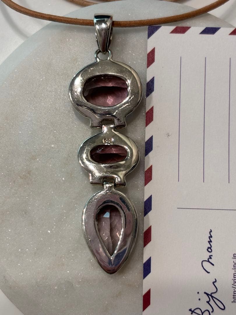 ビジュマム　大粒うるうるアメジスト　シルバーペンダントトップ