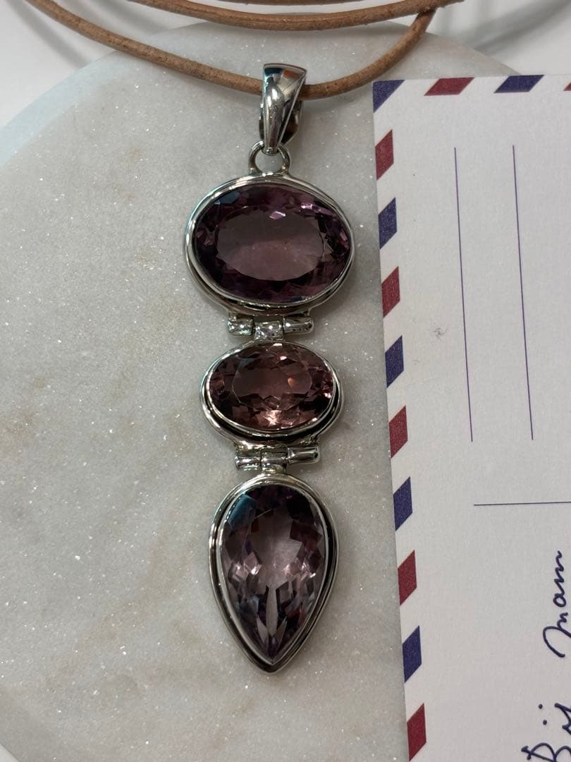 ビジュマム　大粒うるうるアメジスト　シルバーペンダントトップ