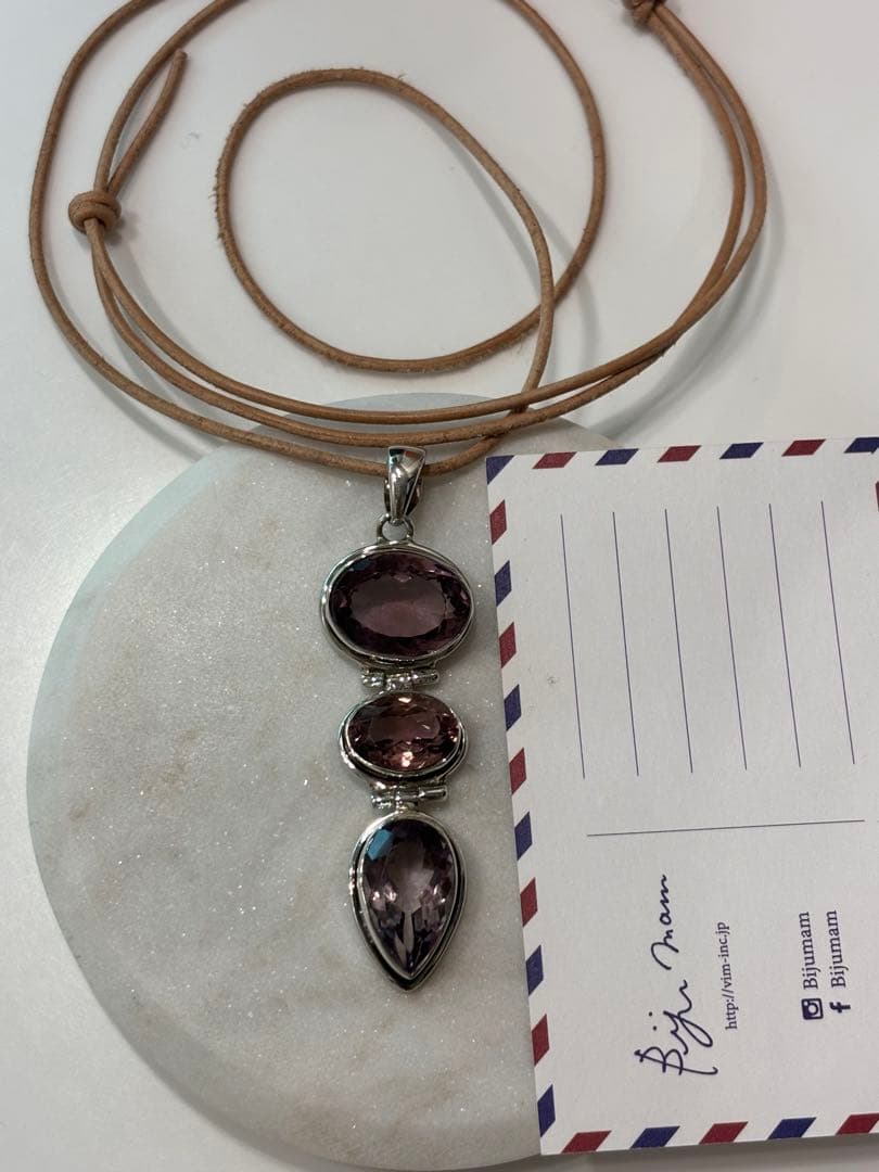 ビジュマム　大粒うるうるアメジスト　シルバーペンダントトップ