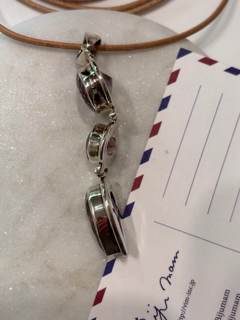 ビジュマム　大粒うるうるアメジスト　シルバーペンダントトップ