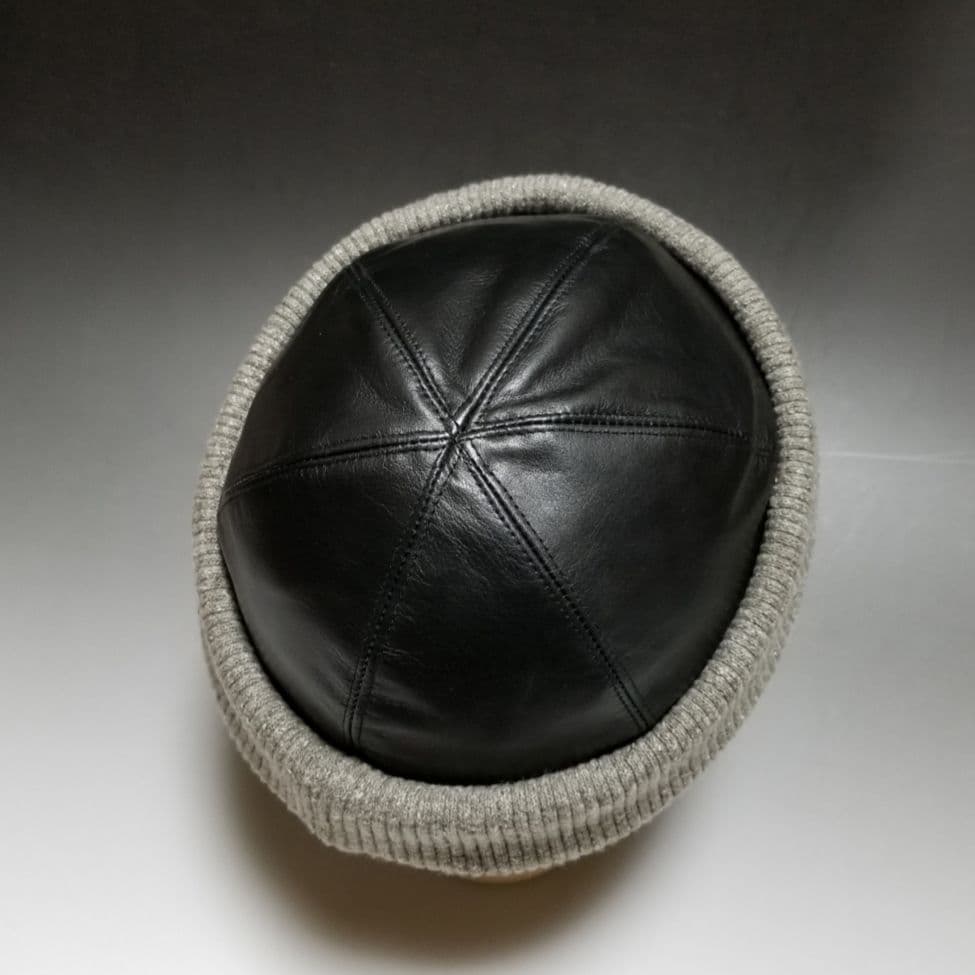 長渕剛さん風 レザーニット帽 - メルカリ